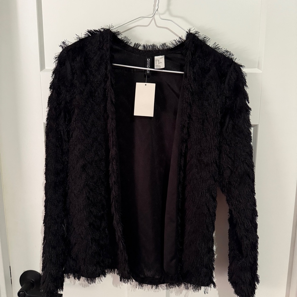 H&M Black Textured Cardigan NWT